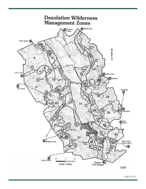 Desolation Wilderness Map Zones Outdoors – Gracepoint Adventures